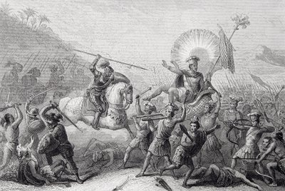 Batalla de Otumba, México, 7 de julio de 1520 de Spanish School